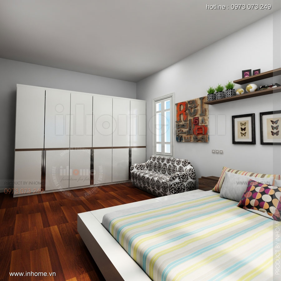 Thiết kế nội thất phòng ngủ không gian nhà chị Điệp