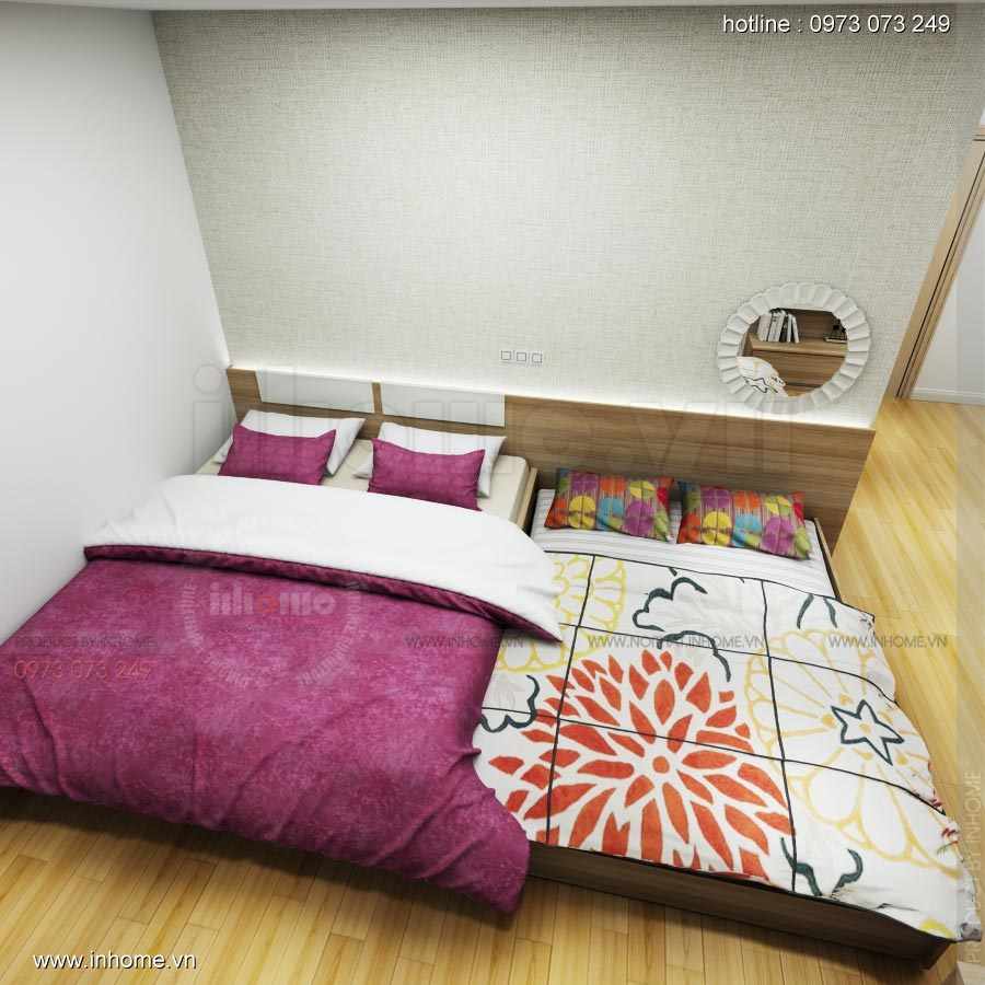 Thiết kế nội thất phòng ngủ nhà chị Vân phố Bà Triệu