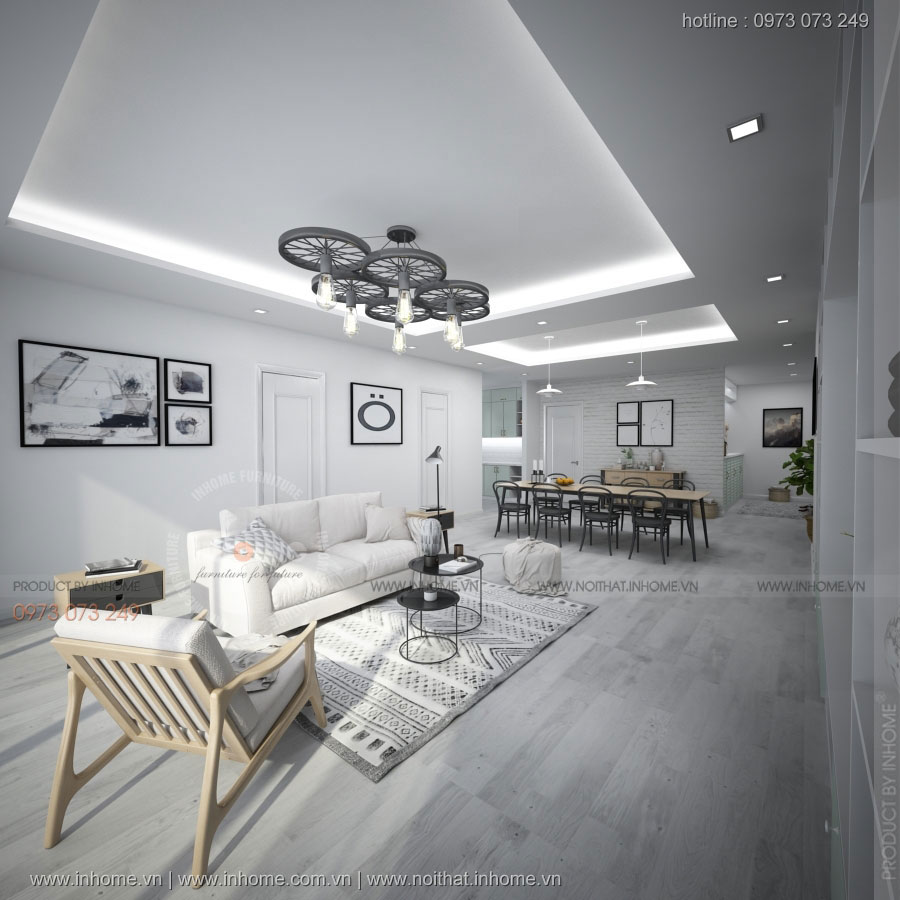 Thiết kế nội thất chung cư ecopark theo phong cách đương đại 01