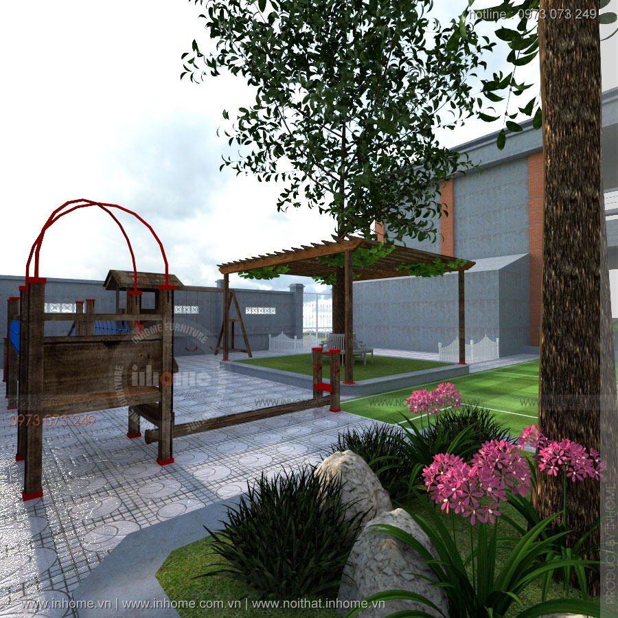 Hình ảnh thiết kế sân vườn trường mầm non Đan Phượng 9