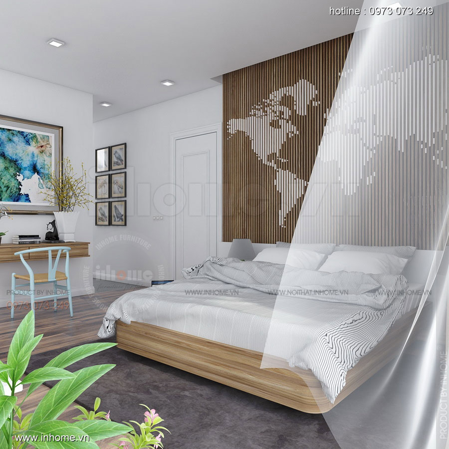 Thiết kế nội thất Biệt thự Ecopark: Phòng ngủ hòa mình với thiên nhiên