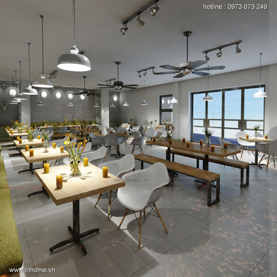 Thiết kế nội thất quán căng tin - The Green Box Cafe