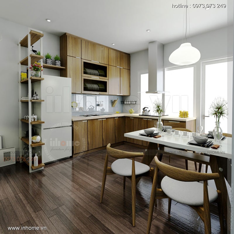 Phòng bếp - thiết kế nội thất chung cư Linh Đàm