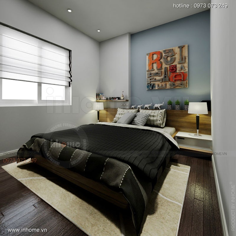 Phòng ngủ - thiết kế nội thất chung cư Linh Đàm