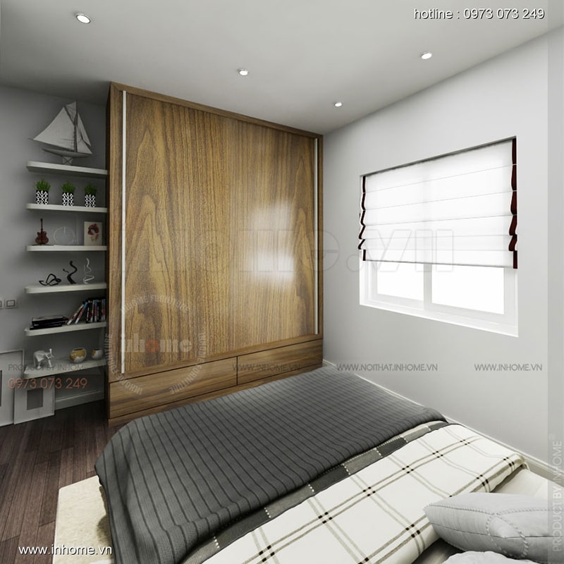 Phòng ngủ - thiết kế nội thất chung cư Linh Đàm