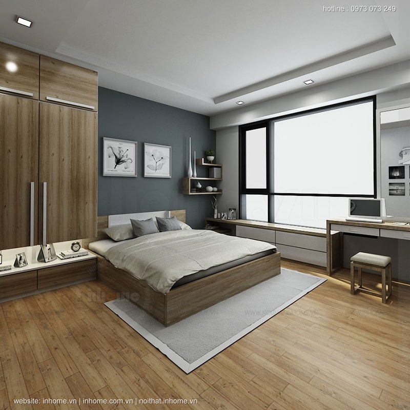 Thiết kế nội thất phòng ngủ dành cho người lớn trong chung cư Times City