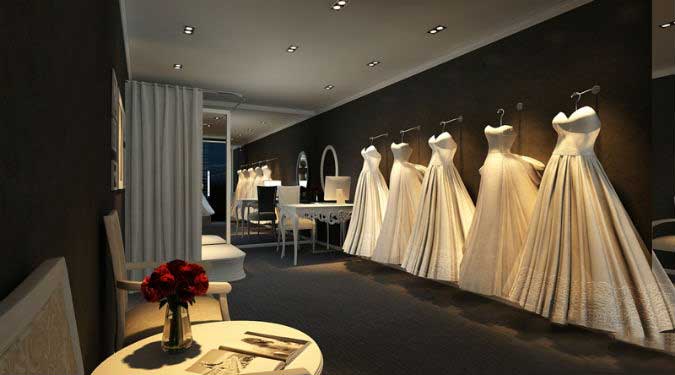 Thiết kế nội thất showroom áo cưới đẹp cuốn hút