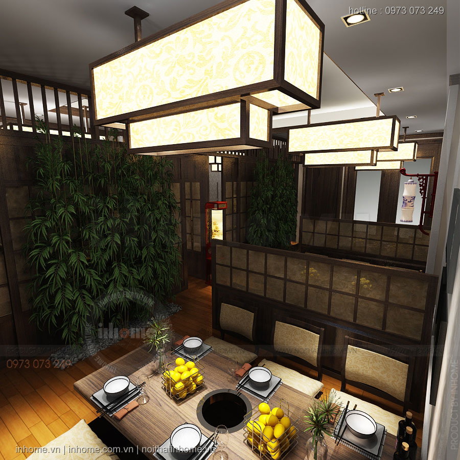 Thiết kế nội thất nhà hàng Nhật Wakamono Sushi 