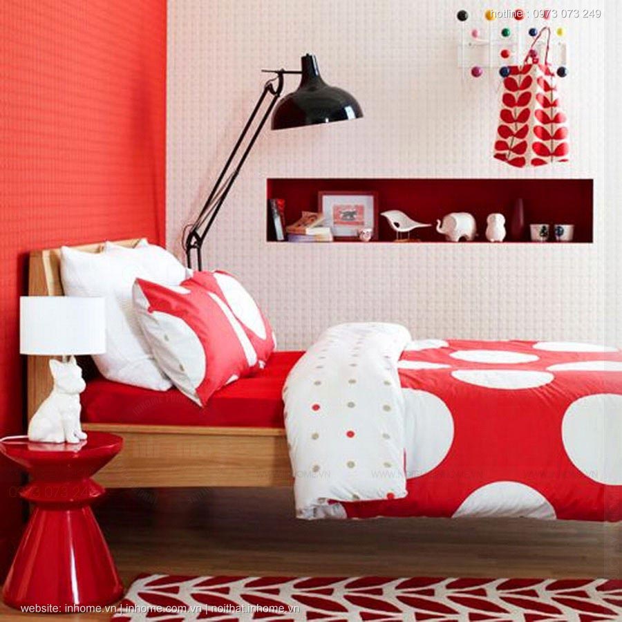 Thiết kế phòng ngủ màu đỏ 01