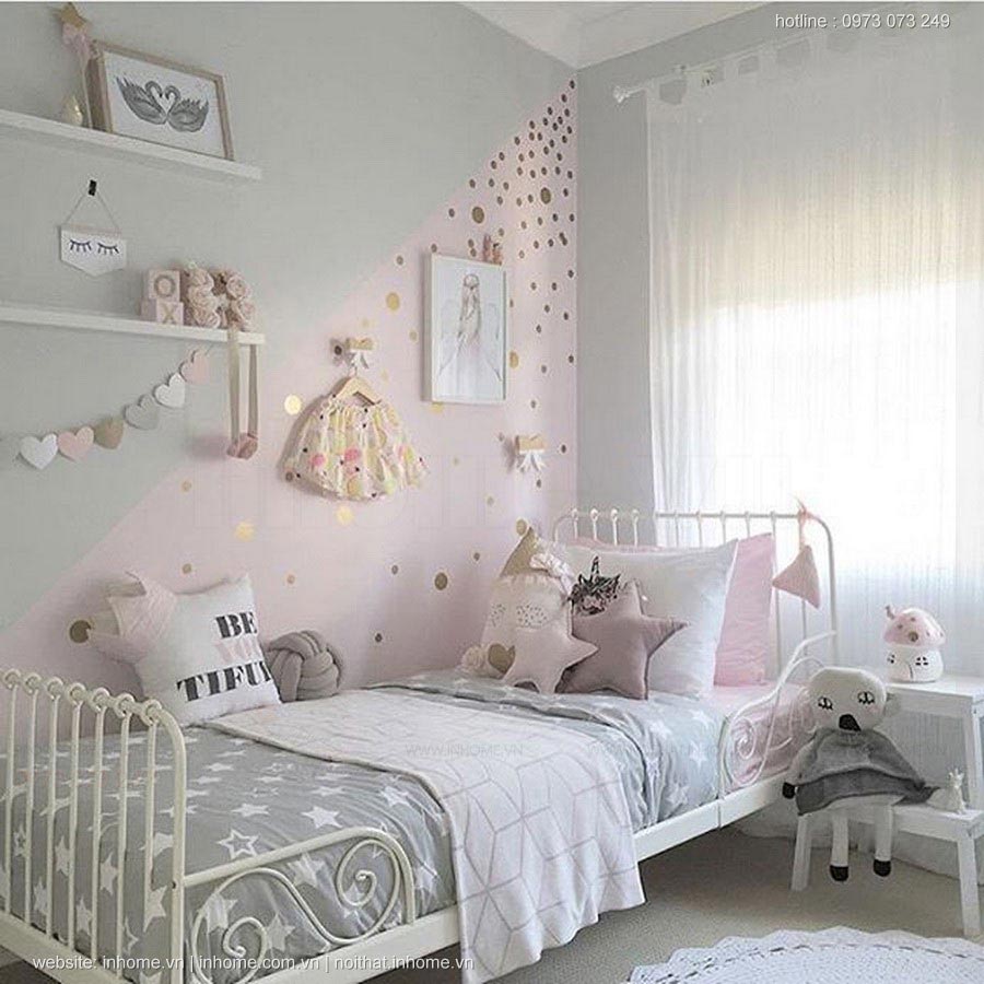 Thiết kế nội thất phòng ngủ đẹp cho bé gái yêu điệu đà