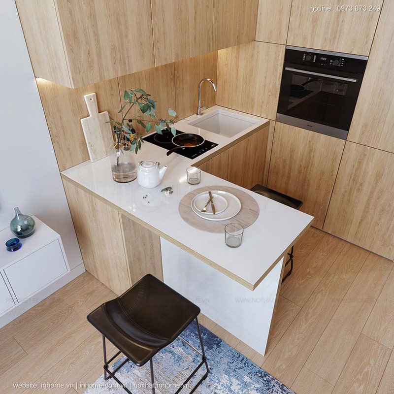 Thiết kế nội thất phòng bếp của căn hộ Hà Đông